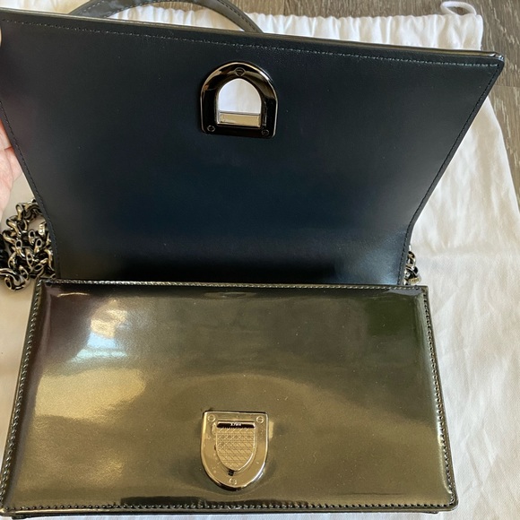 Dior Metallic Patent Micro-Cannage Diorama Bag Onyx Black - Picture 8 of 14